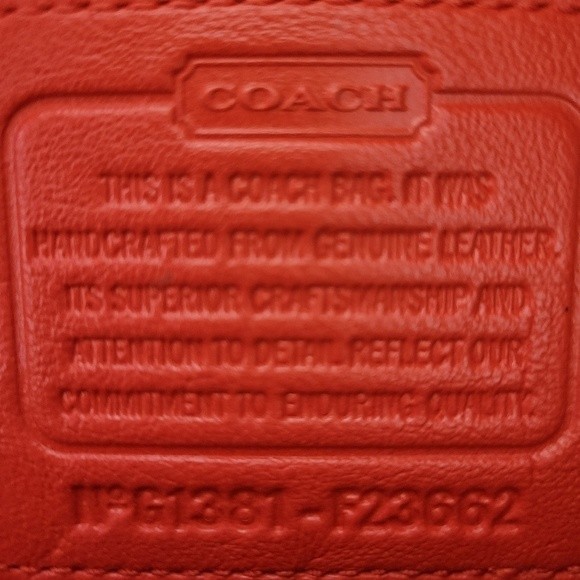 Coach Park Signature North South tote Vermillion Red leather - Picture 5 of 13